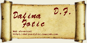 Dafina Fotić vizit kartica